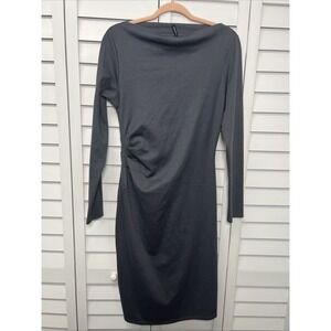 Walter Baker W118 Long Sleeve Boat Neck Stretch Sheath Dress Size Large Gray